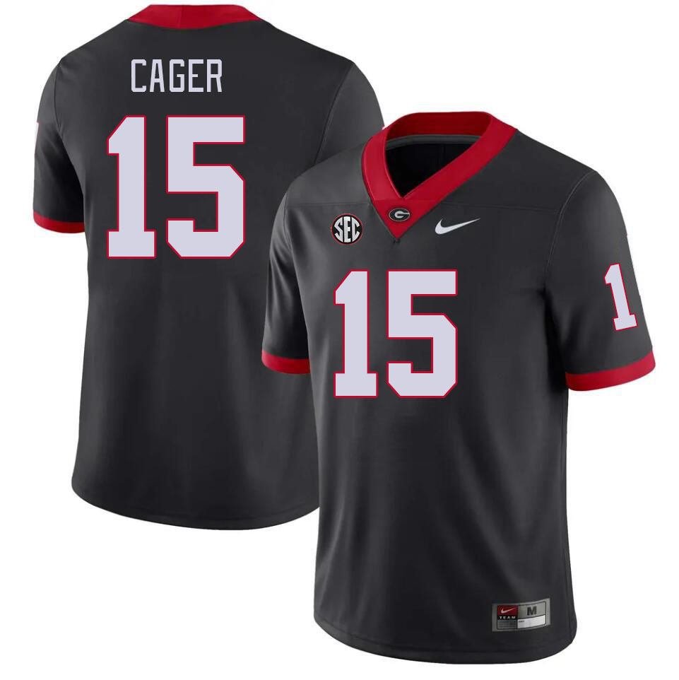 #15 Lawrence Cager Georgia Bulldogs Jerseys Football Stitched-Black